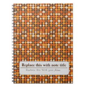 Personalised Retro Funky Orange-Brown Notebook