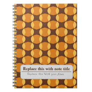 Personalised Retro Funky Orange-Brown  Notebook