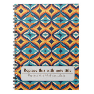 Personalised Retro Funky Orange-Teal Notebook