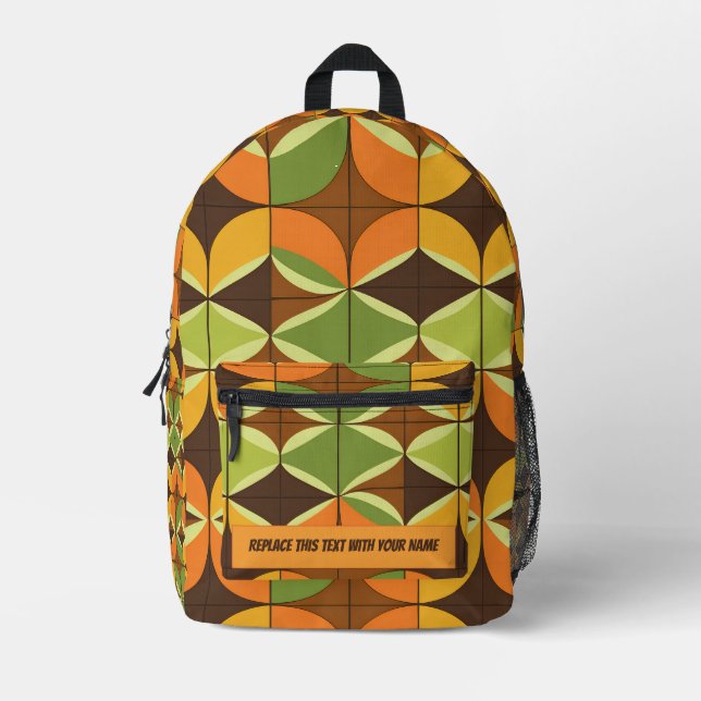 Personalised Retro Geometric Backpack (Front)