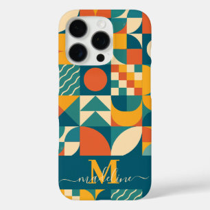 Personalised Retro Geometric Colourful iPhone 16 Pro Case