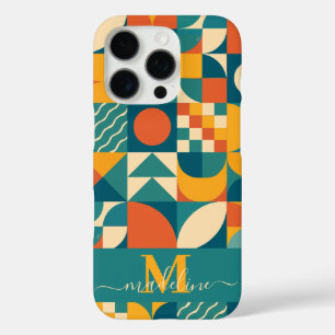 Personalised Retro Geometric Colourful iPhone 16 Pro Case