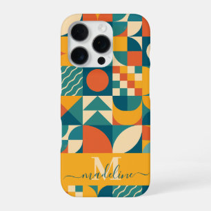 Personalised Retro Geometric Colourful iPhone 16 Pro Case