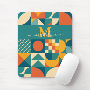 Personalised Retro Geometric Colourful  Mouse Pad