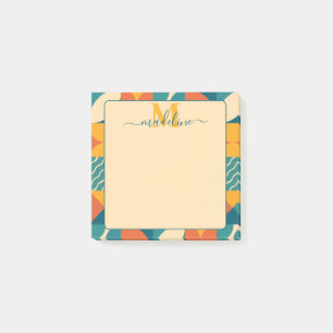 Personalised Retro Geometric Colourful  Post-it Notes