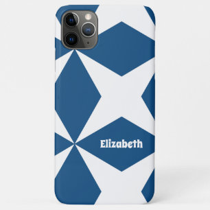 Personalised Retro Geometric Pattern Classic Blue Case-Mate iPhone Case