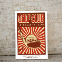 Personalised Retro Golf Club Poster