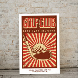 Personalised Retro Golf Club Poster