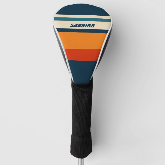 Personalised Retro  Golf Head Cover (Front)