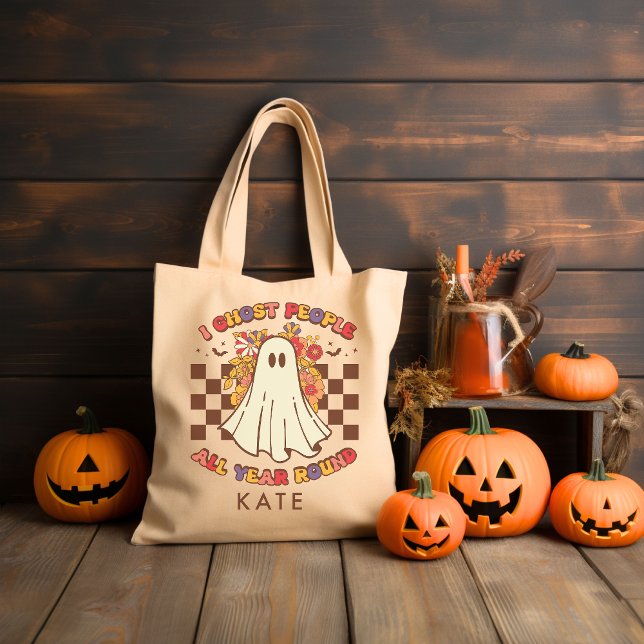 Personalised Retro Groovy Halloween Tote Bag (Creator Uploaded)
