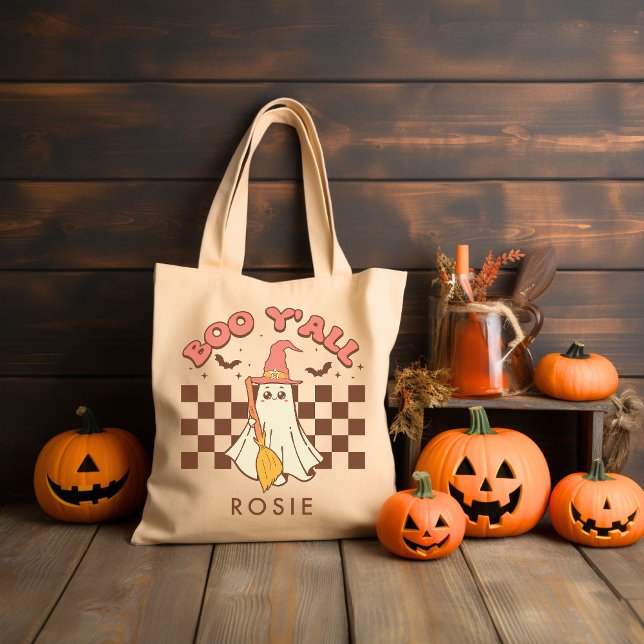 Personalised Retro Groovy Halloween Tote Bag (Creator Uploaded)