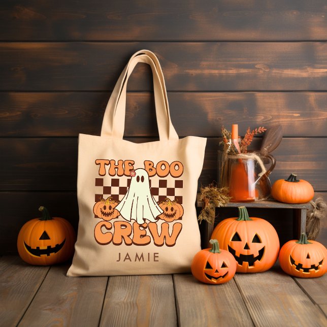 Personalised Retro Groovy Halloween Tote Bag (Creator Uploaded)