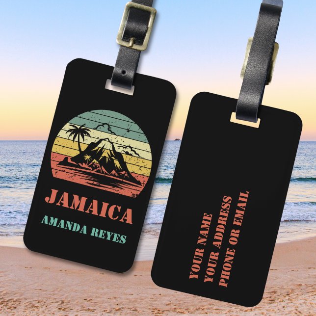 Personalised Retro Jamaica Luggage Tag (Creator Uploaded)