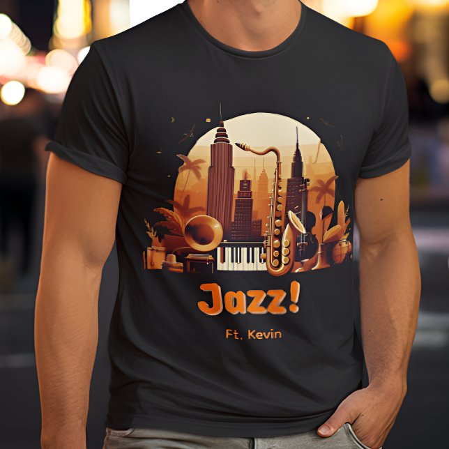 Personalised Retro Jazz city T-Shirt (Creator Uploaded)