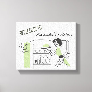 Personalised Retro Kitchen  |  Canvas Decor