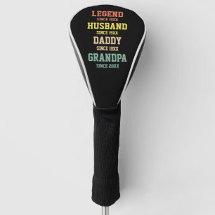 Personalised Retro Legend Husband Daddy Grandpa Golf Head Cover