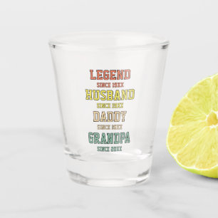 Personalised Retro Legend Husband Daddy Grandpa  Shot Glass