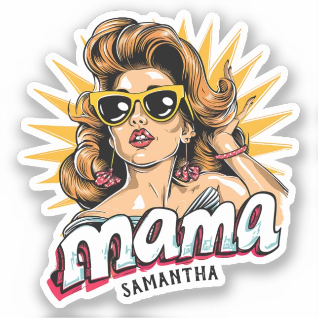 Personalised Retro  Mama Pop Art 1 (Front)