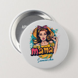 Personalised Retro Mama Pop Art (10) 7.5 Cm Round Badge