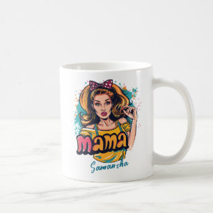 Personalised Retro Mama Pop Art (10) Coffee Mug
