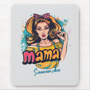 Personalised Retro  Mama Pop Art (10) Mouse Pad