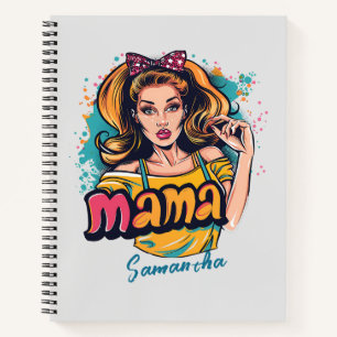 Personalised Retro Mama Pop Art (10) Notebook