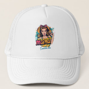 Personalised Retro  Mama Pop Art (10) Trucker Hat