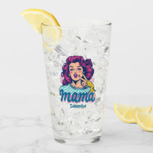Personalised Retro Mama Pop Art (11) Glass