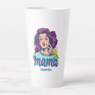 Personalised Retro Mama Pop Art (11) Latte Mug