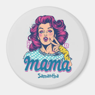 Personalised Retro  Mama Pop Art (11) Magnet