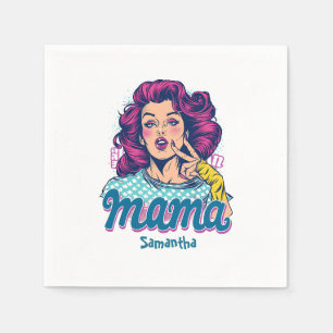 Personalised Retro Mama Pop Art (11) Napkin