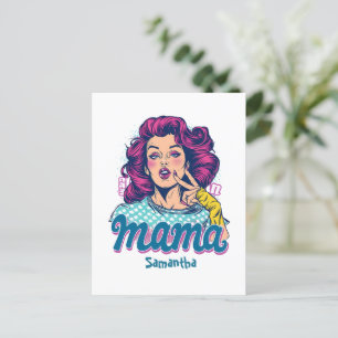 Personalised Retro  Mama Pop Art (11) Postcard