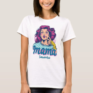 Personalised Retro  Mama Pop Art (11) T-Shirt