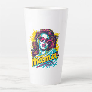 Personalised Retro  Mama Pop Art (12) Latte Mug