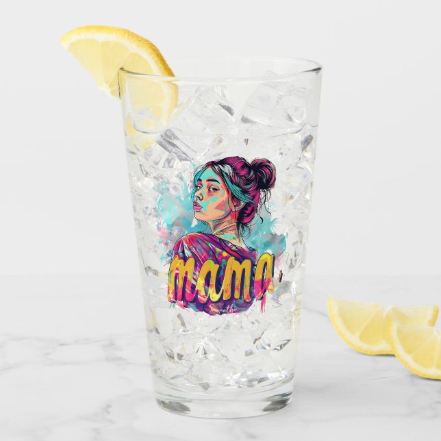 Personalised Retro  Mama Pop Art (13) Glass (Front Ice)