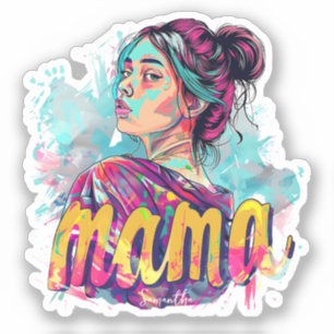 Personalised Retro  Mama Pop Art (13) Sticker