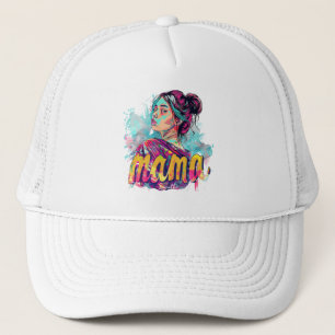 Personalised Retro  Mama Pop Art (13) Trucker Hat