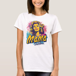 Personalised Retro  Mama Pop Art (14) T-Shirt