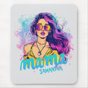 Personalised Retro  Mama Pop Art (15) Mouse Pad