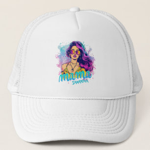 Personalised Retro Mama Pop Art (15) Trucker Hat
