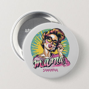 Personalised Retro Mama Pop Art (16) 7.5 Cm Round Badge