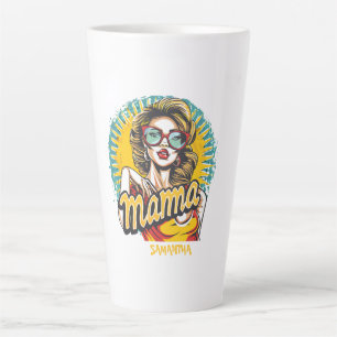 Personalised Retro Mama Pop Art (17) Latte Mug