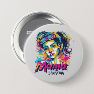Personalised Retro  Mama Pop Art (18) 7.5 Cm Round Badge
