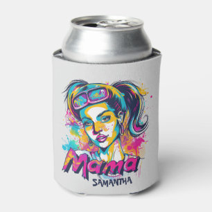 Personalised Retro Mama Pop Art (18) Can Cooler
