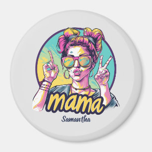 Personalised Retro  Mama Pop Art (19) Magnet