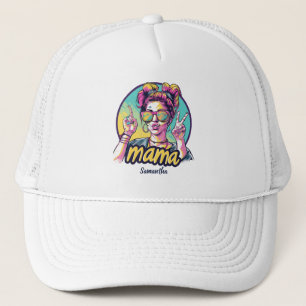 Personalised Retro Mama Pop Art (19) Trucker Hat
