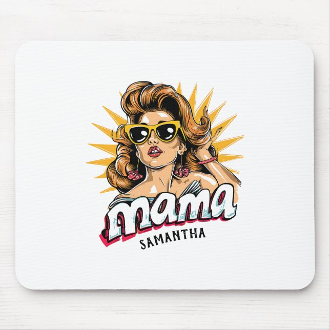 Personalised Retro  Mama Pop Art 1 Mouse Pad (Front)