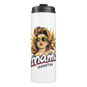 Personalised Retro Mama Pop Art 1 Thermal Tumbler