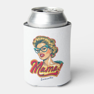 Personalised Retro Mama Pop Art 2 Can Cooler
