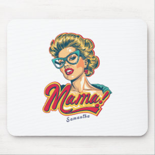 Personalised Retro Mama Pop Art 2 Mouse Pad
